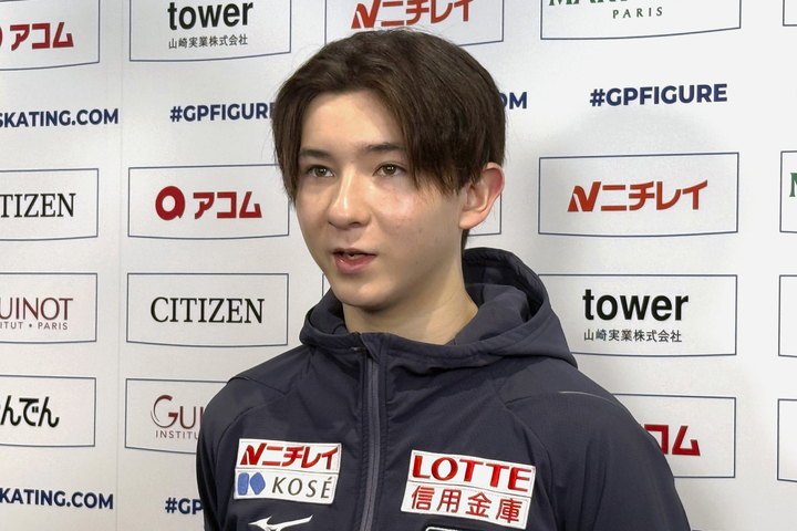 試合から一夜明け、取材に応じる中田璃士=6日、IGアリーナ