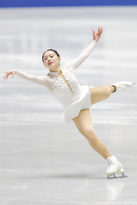 女子SP 演技する三宅咲綺=国立代々木競技場