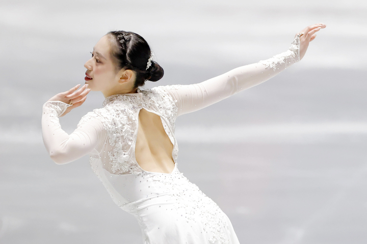 女子SP 演技する三宅咲綺=国立代々木競技場