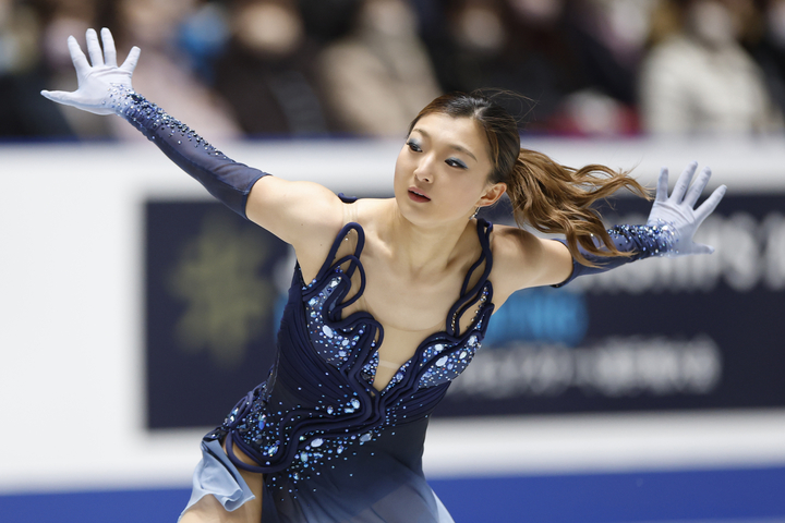 女子SP 演技する坂本花織=国立代々木競技場
