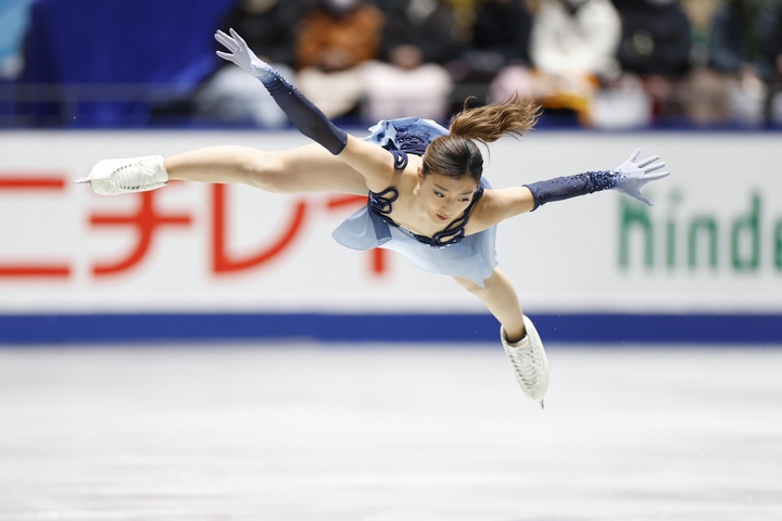 女子SP 演技する坂本花織=国立代々木競技場