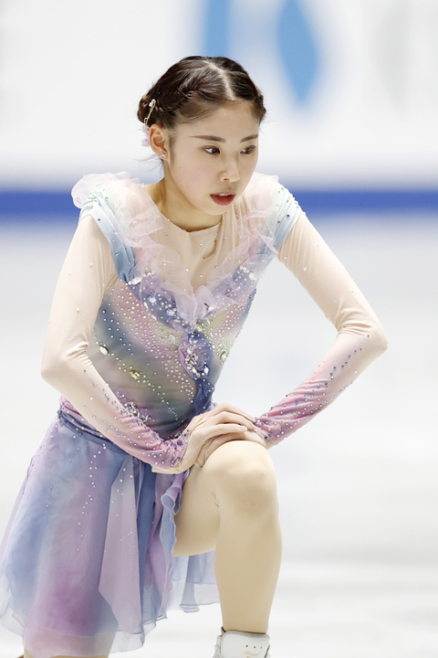 女子SPの演技を終えた住吉りをん=国立代々木競技場