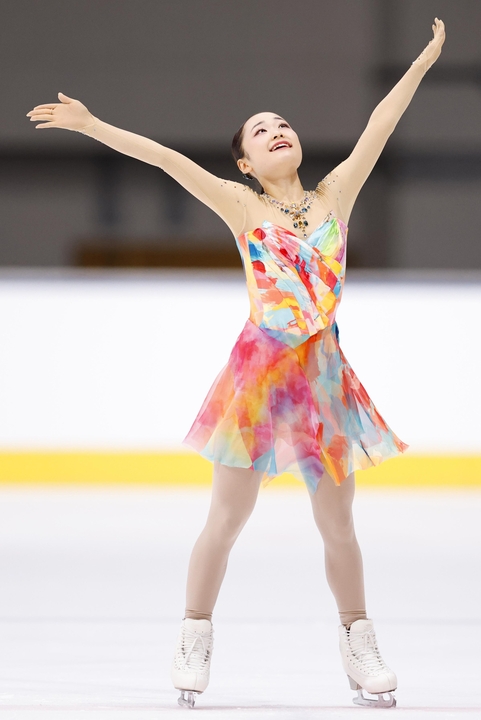 女子フリー 演技する島田麻央=田中貴金属アイスアリーナ