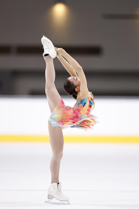 女子フリー 演技する島田麻央=田中貴金属アイスアリーナ