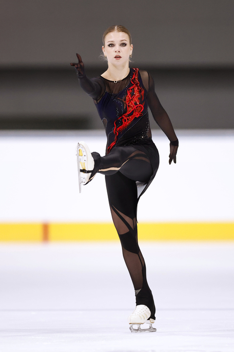 女子フリー 演技するアレクサンドラ・イグナトワ(旧姓トルソワ)=田中貴金属アイスアリーナ