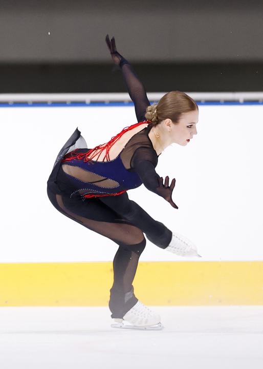 女子フリーで4回転ルッツを成功させ、2位となったアレクサンドラ・イグナトワ(旧姓トルソワ)=田中貴金属アイスアリーナ