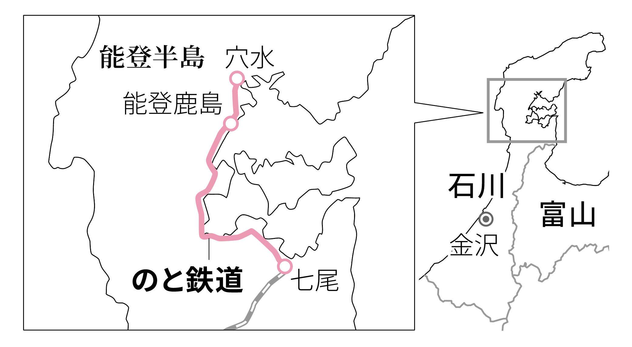 石川県七尾市の地図