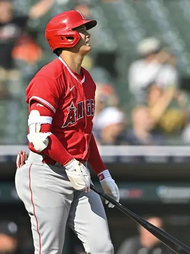 38号ホームランを放つ大谷翔平