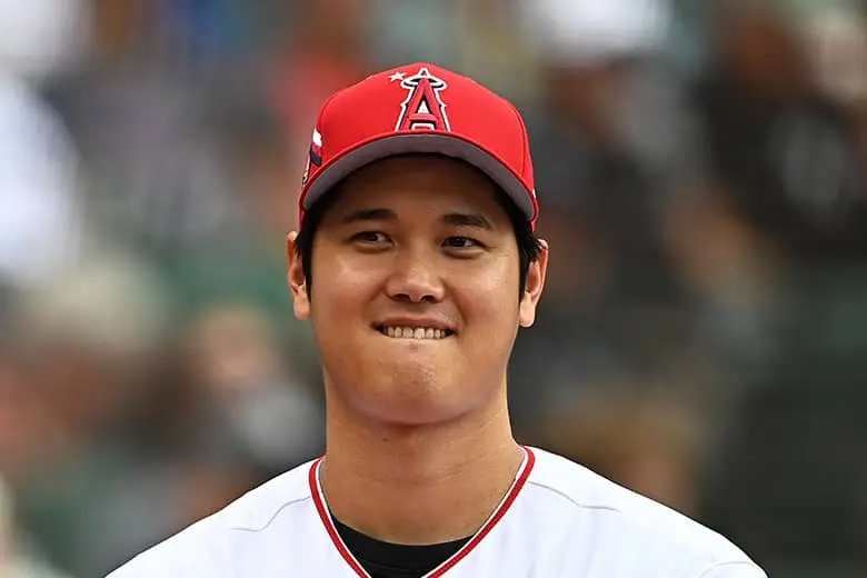 笑顔の大谷翔平